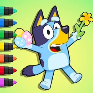 Coloring Book: Bluey Happy Easter